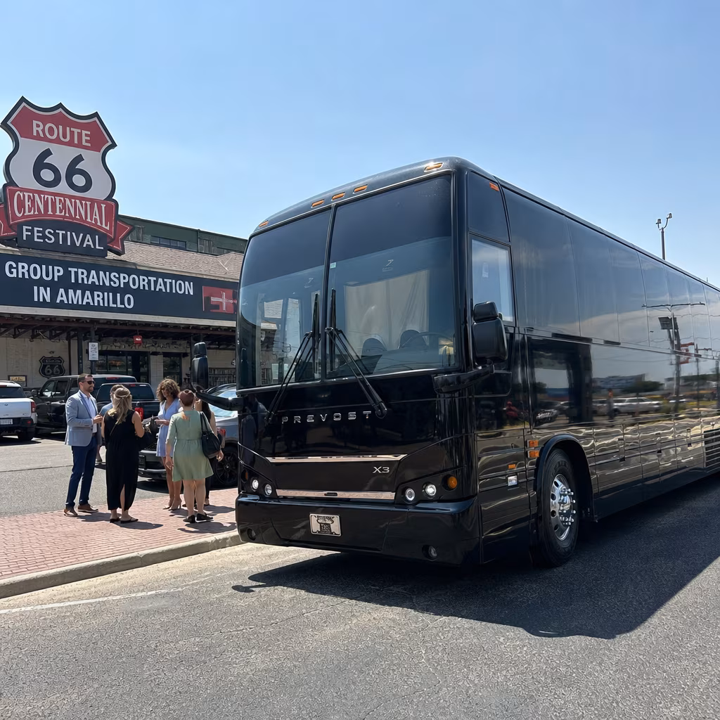 Rent a Bus to Route 66 Centennial Festival Group Transportation in Amarillo