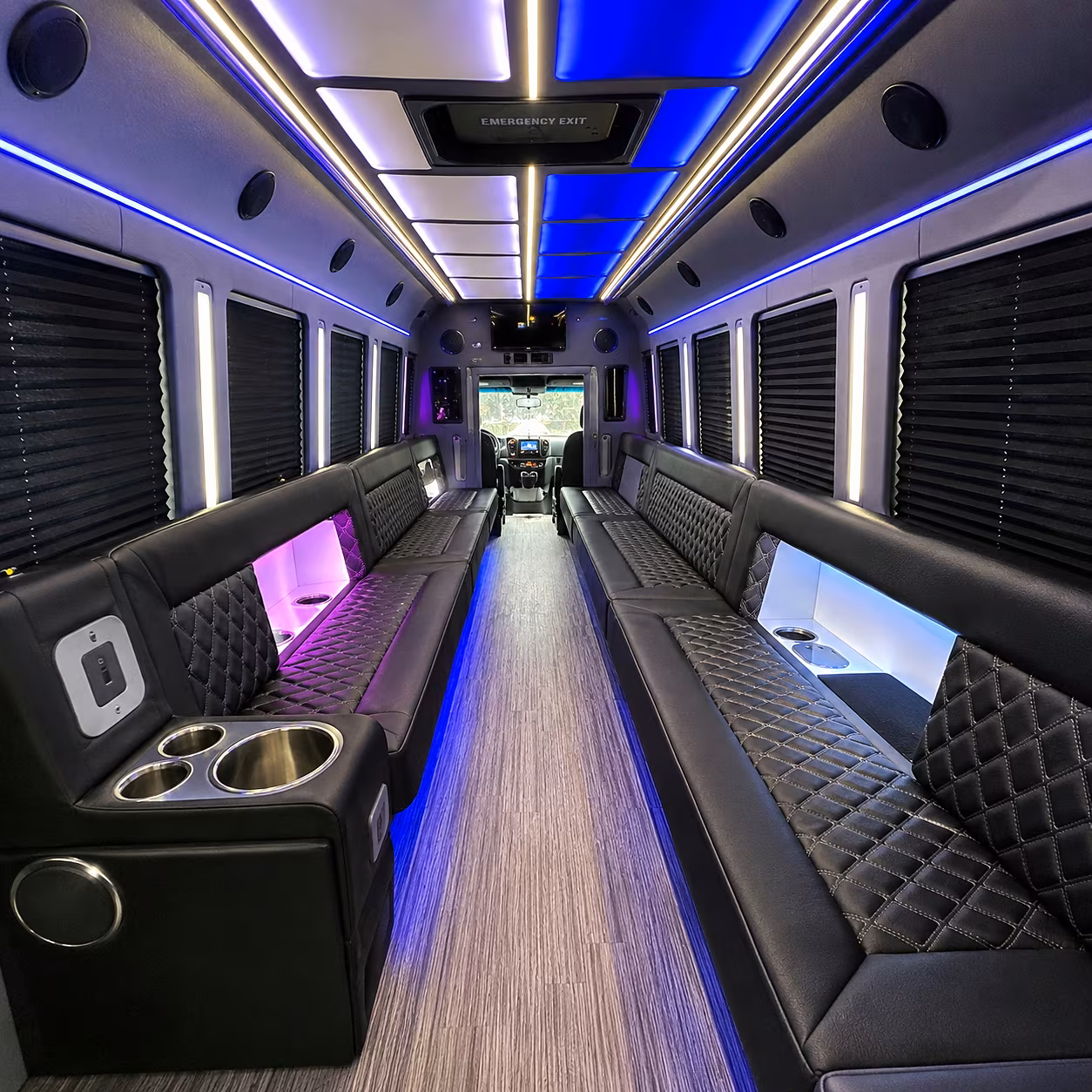 Amarillo Prom & Homecoming Transportation party bus interior