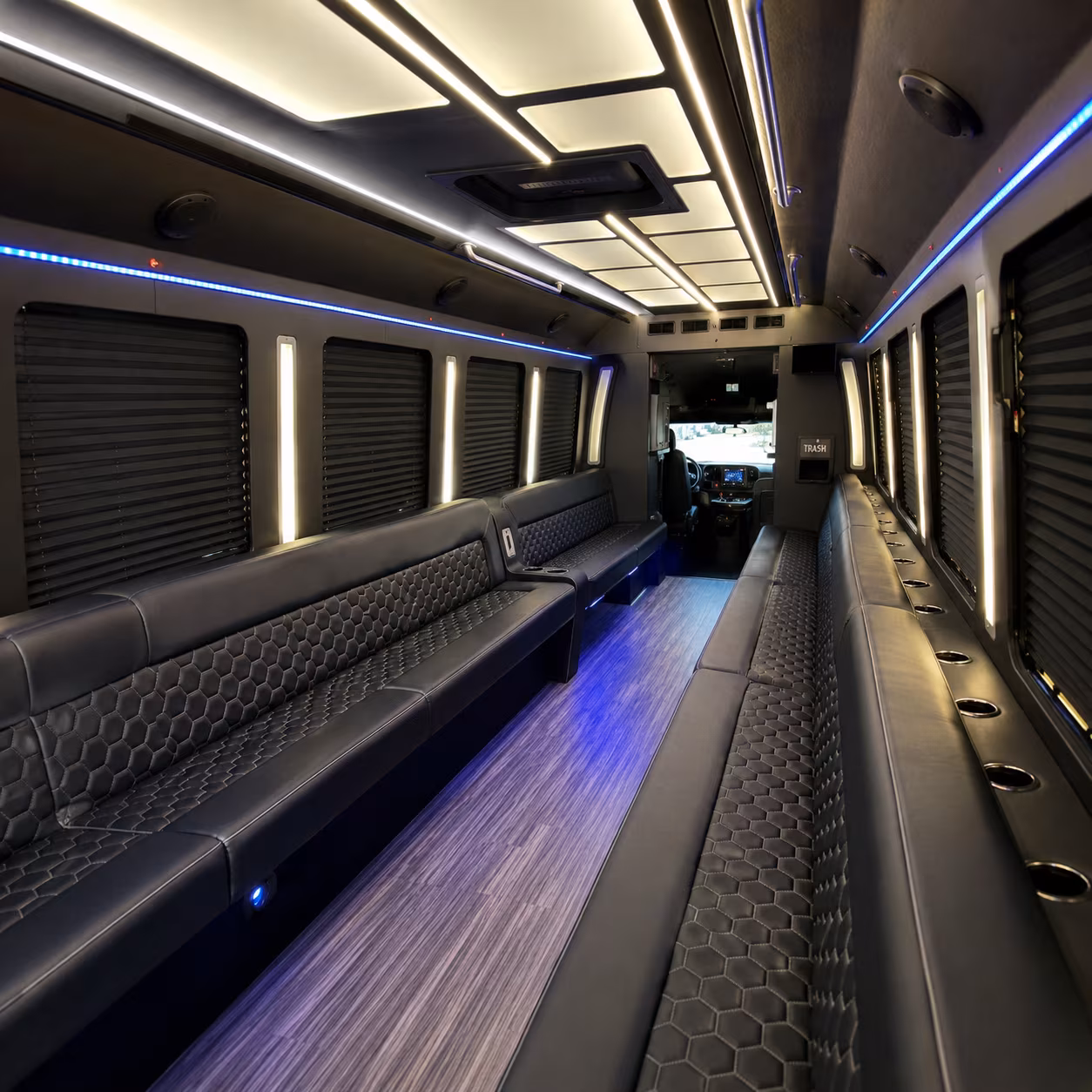 Amarillo Prom & Homecoming Transportation party bus interior