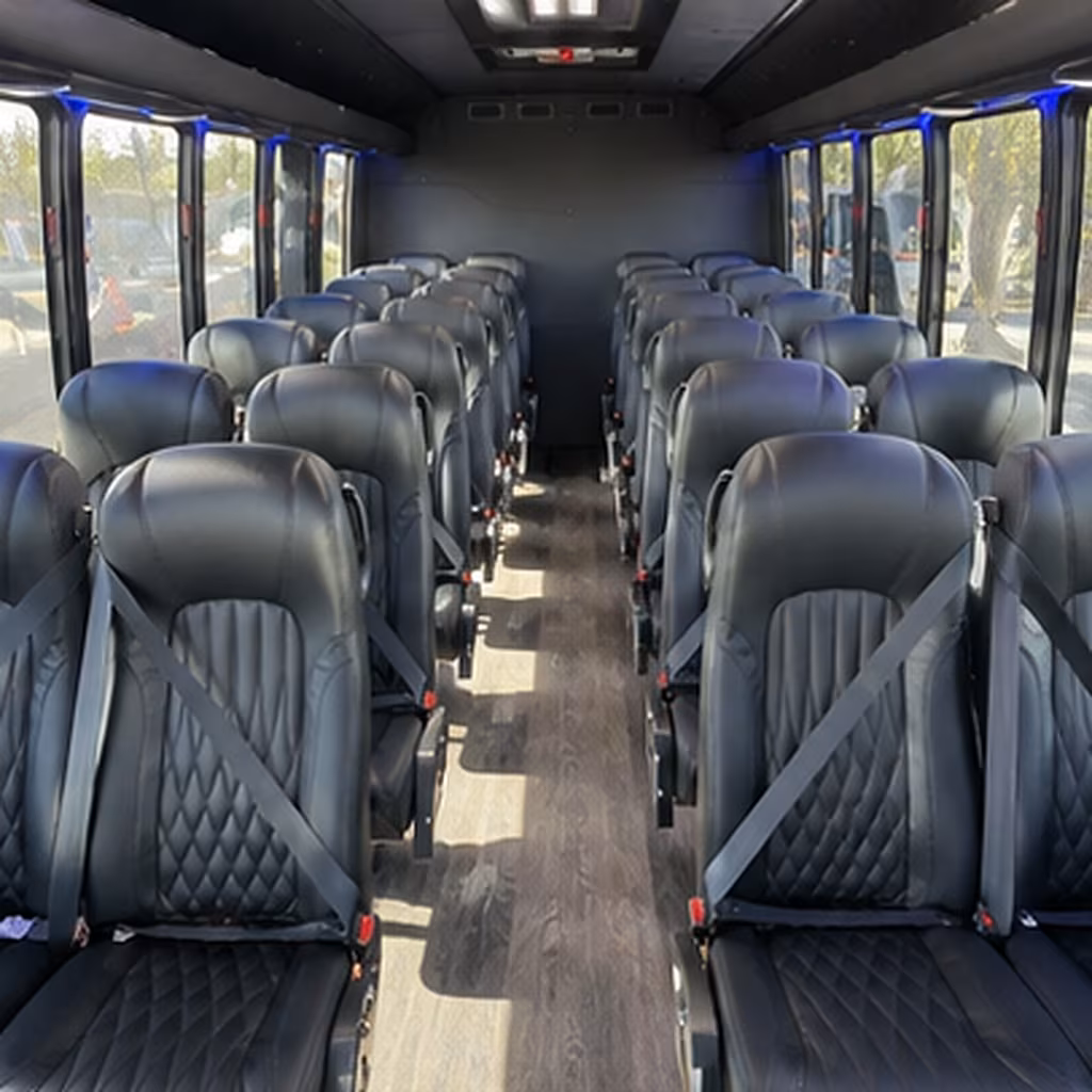Amarillo School Event Transportation party bus interior