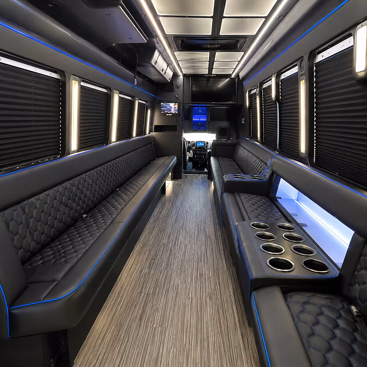 Amarillo Sporting Event Transportation party bus interior