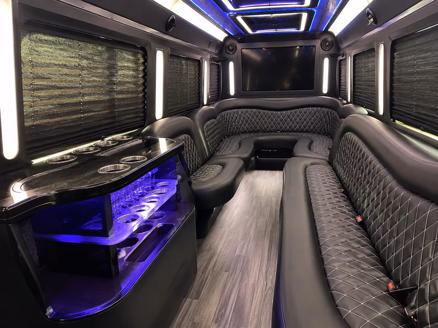 Amarillo Sporting Event Transportation party bus interior