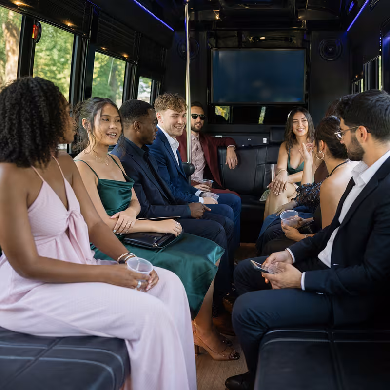 Black Mercedes Sprinter van staged for an Amarillo Private Event Transportation group